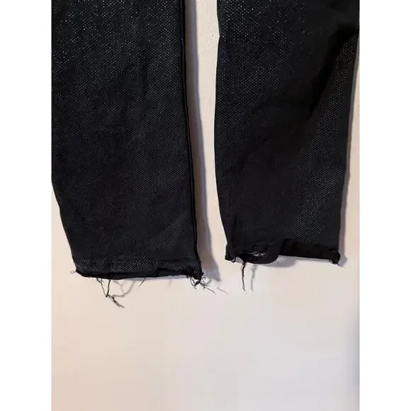 RTA dark navy black sparkle cotton velvet Kiki flare crop cropped jeans pants - Picture 9 of 12